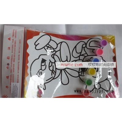 6連體顏料水彩畫  DIY益智兒童手工畫益智玩具 幼兒早教用品批發