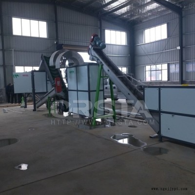 柯達機械PET廢塑可樂瓶回收機，可樂瓶垃圾廢料脫標清洗造粒機
