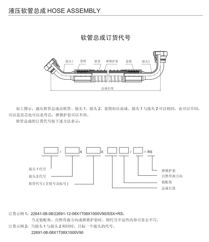 液壓膠管總成 液壓膠管總成