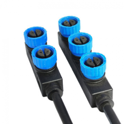 M15一出二路燈轉接線 驅動電源專用防水插 F型一出二-六芯定制