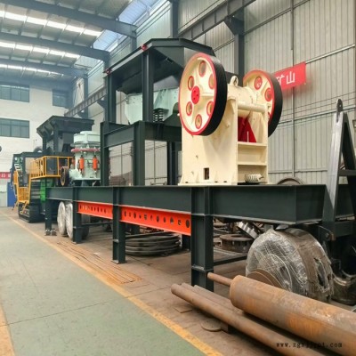 佰沃重工 工地建筑垃圾移動破碎機 時產300噸大型移動破碎機 輪胎移動破碎機