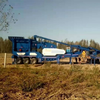 科茂機械移動式石灰石制砂生產線設備 輪胎式石料破碎站 花崗巖移動破碎站 質量保證