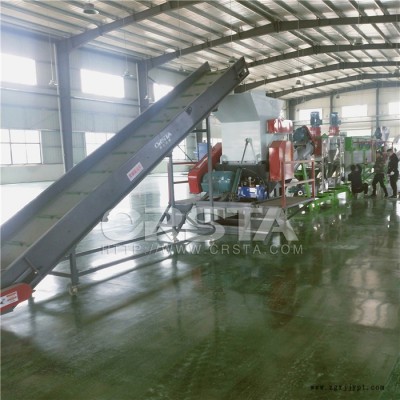 全套處置塑料瓶破碎清洗機，廢舊PET塑料瓶回收再生清洗瓶片機