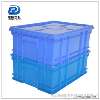 河北鼎瑞服裝廠用塑料周轉箱 /周轉箱批發/藍色加厚加蓋子塑料周轉箱儲物箱