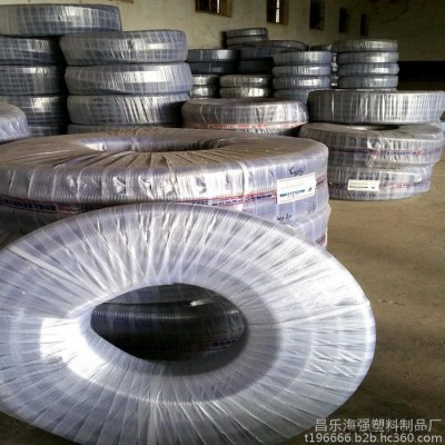 山東濰坊供應塑料軟管pvc增強纖維鋼絲管透明無味三彩線15*3.5mm可定制規格一手貨源