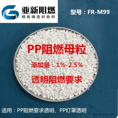 廠家直銷高透明PP阻燃劑，高透明PP阻燃母粒，無鹵透明PP，東莞亞新FR-M99,燈罩面板透明PP