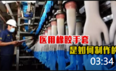03:34 醫(yī)用橡膠手套生產(chǎn)過(guò)程，簡(jiǎn)單的橡膠制品，竟需要這么嚴(yán)苛的步驟