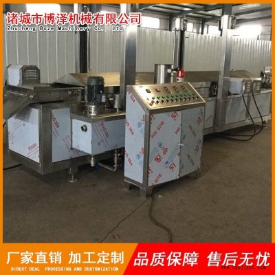 博澤機械手扒肉油炸流水線 全自動小酥肉上漿裹粉機 連續式黃金面蝦油炸流水線