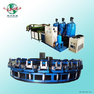 綠州聚氨酯注塑機 自動圓盤流水線 機械手澆注PU高低壓發泡機械