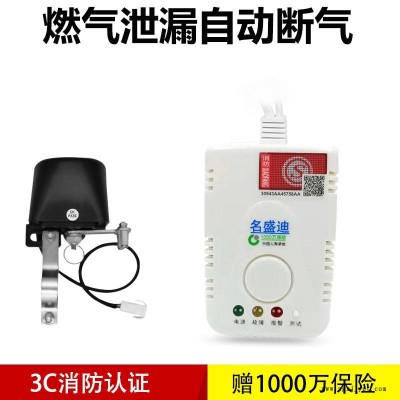 天然氣報(bào)警器自動斷氣家用燃?xì)庑孤﹫?bào)警器煤氣探測器消防認(rèn)證電磁閥機(jī)械手自動斷氣1000萬保險(xiǎn)AT300