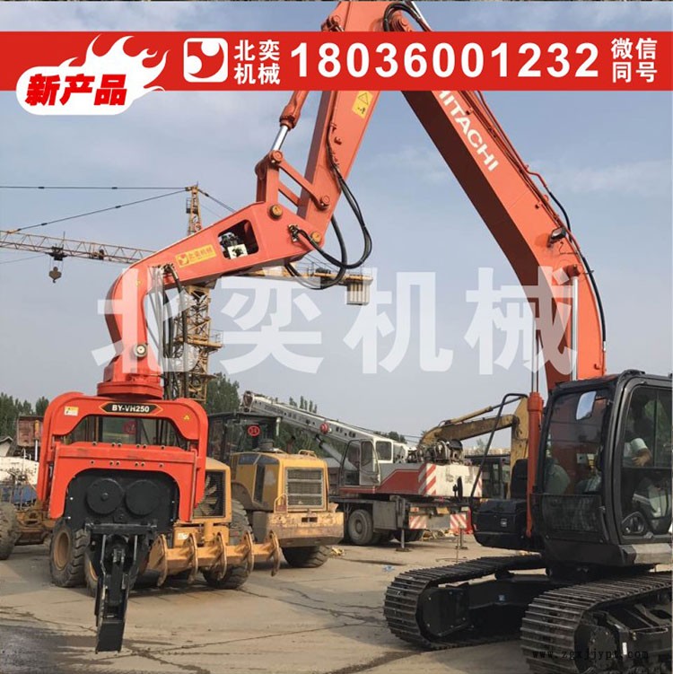 光伏發電樁液壓震動錘，震動打樁機，機械手震動打樁錘 挖掘機打樁臂打拔樁機、光伏打樁機、挖掘機打樁錘、鋼板打樁機示例圖4